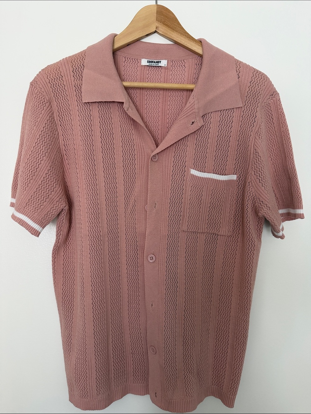 Coofandy knit sweater button down short sleeve